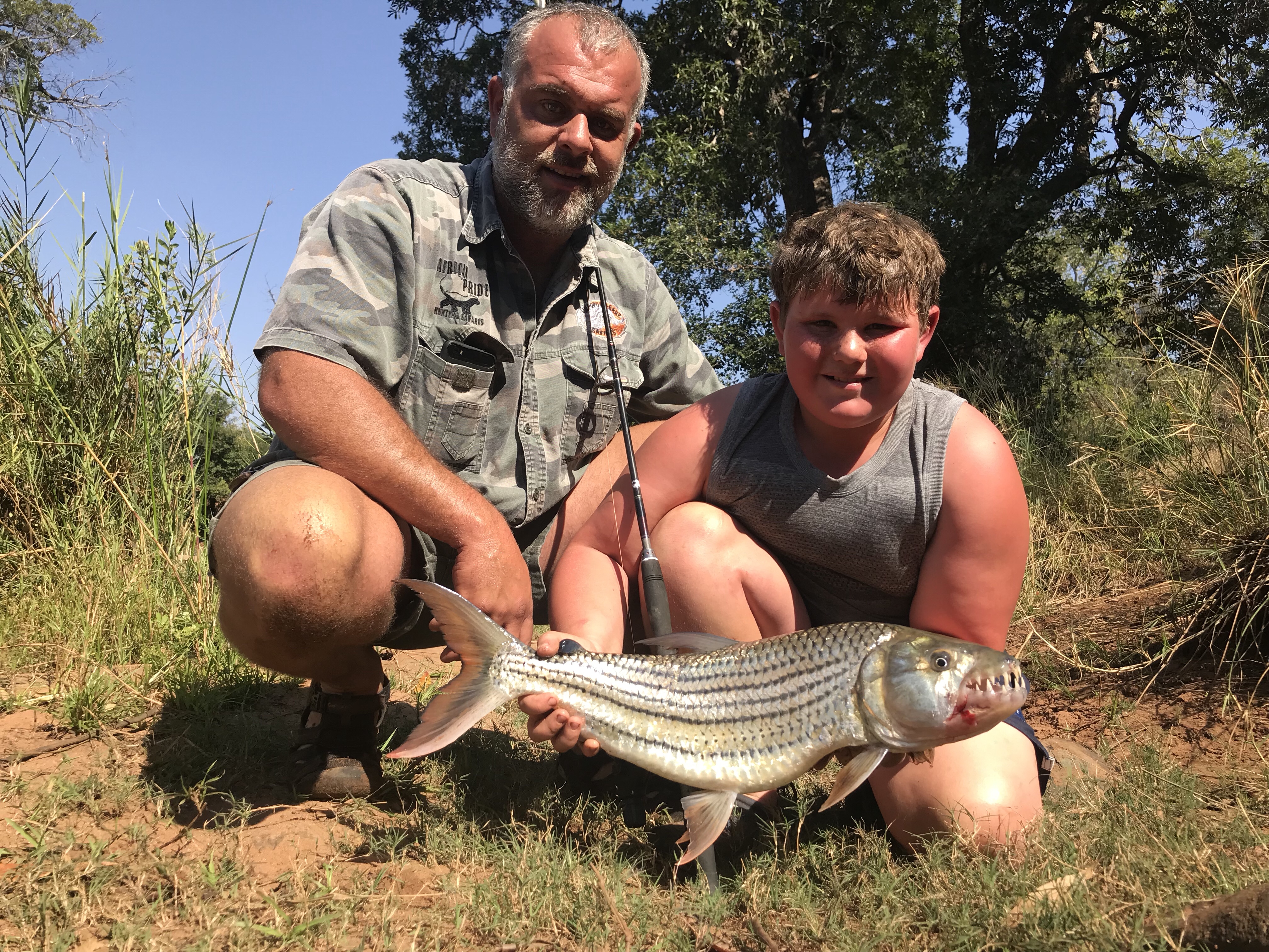 Freshly caught Tiger Fish at Lake Jozini Stock Photo